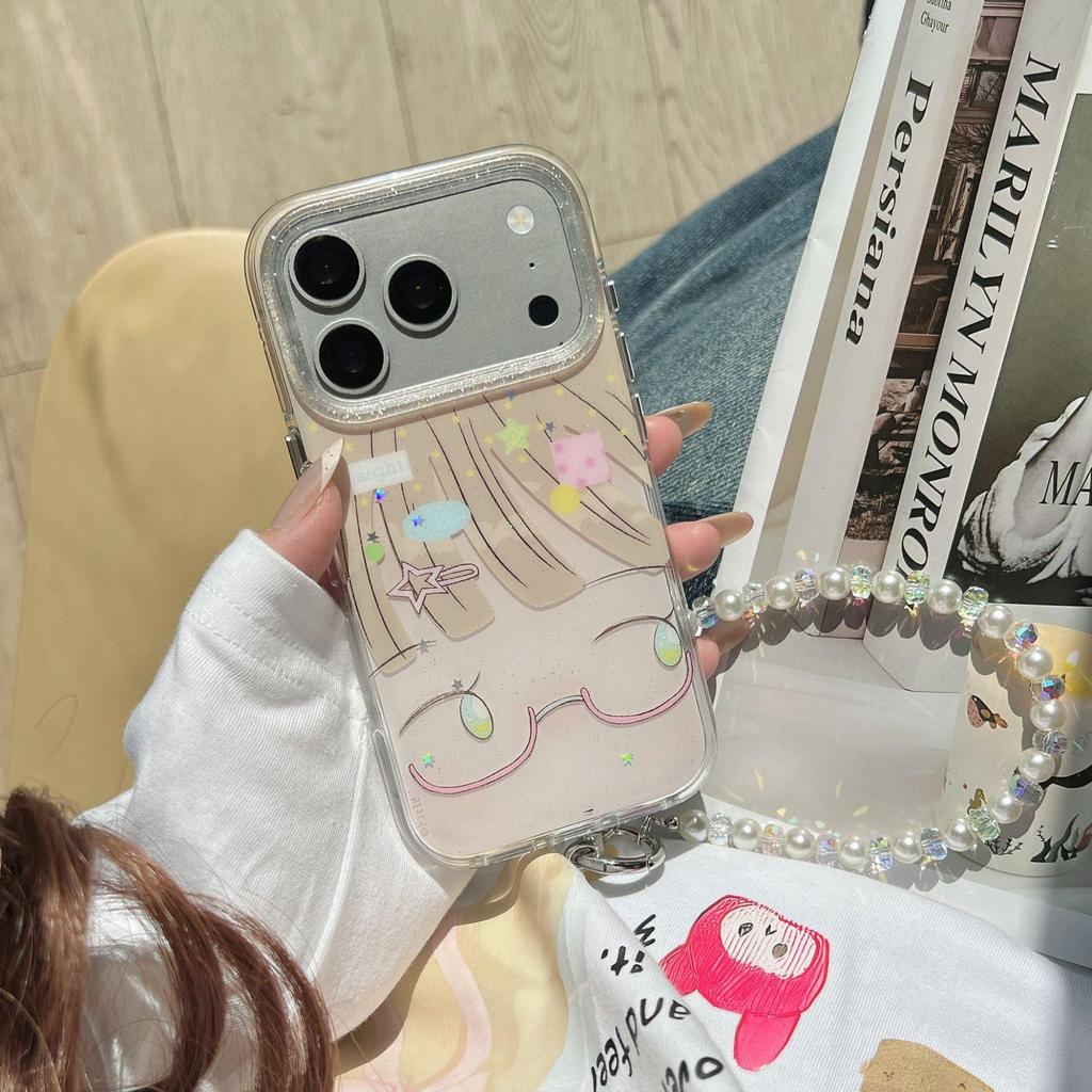 Anime Glasses Girl iPhone 17 Pro Max Case with Chain for Women