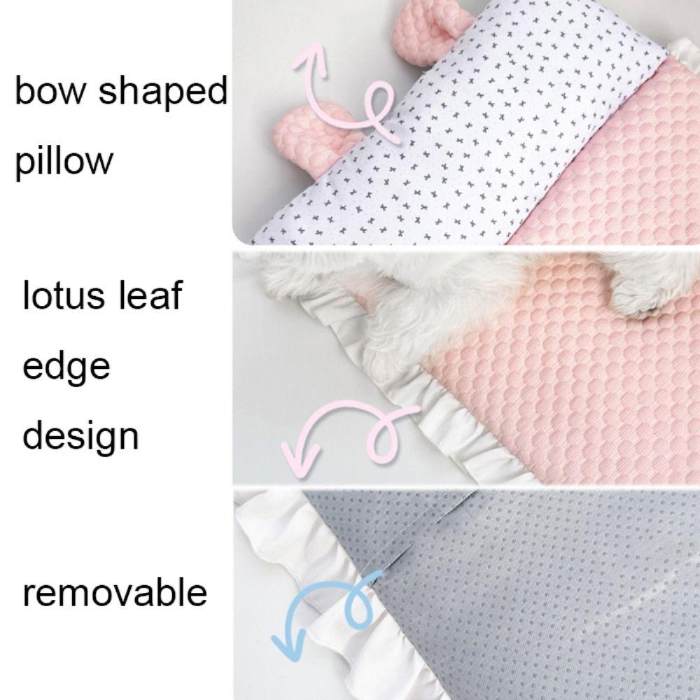 Ice Silk Fabric Breathable Dog Bed Skin Friendly Dog Bed Flounce Cooling Pet Bed  Indoor Use