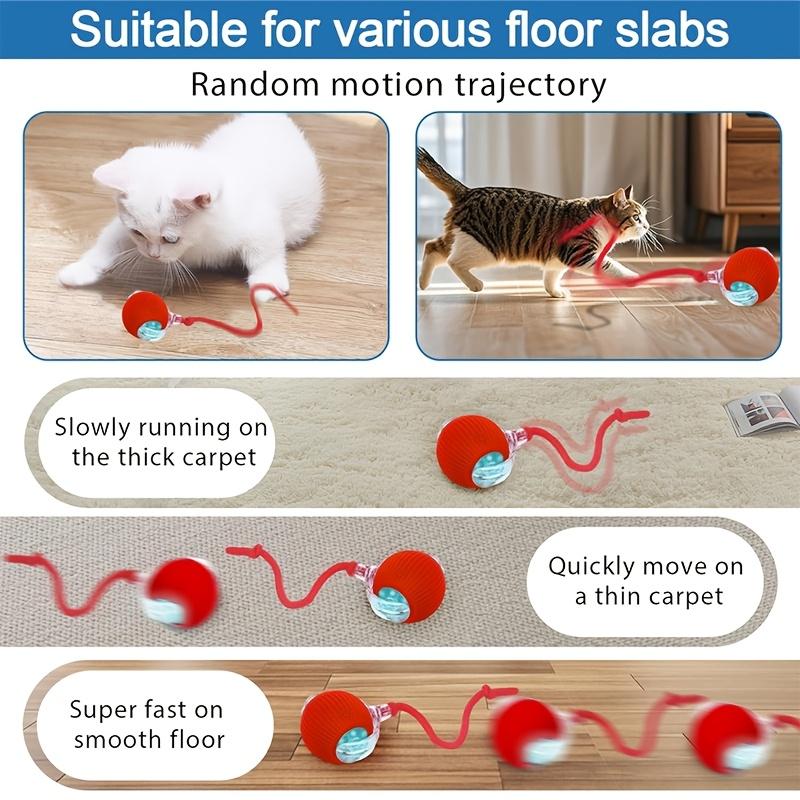 Interactive Cat Toy Ball, Smart Mobile Electric Cat Toy Rolling Ball, USB Interface, with Tail Rope, Fun Cat Toy.