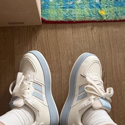 Thick-soled Leather Surface Student High-value Little White Shoes Women's 2025 Summer Versatile Casual Board Shoes Ins Tide Mesh Breathable