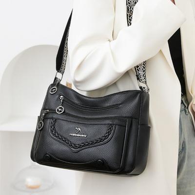 Umhängetasche, Eine modische Tasche für Frauen mittleren Alters mit elegantem Stil, Großräumige mehrschichtige Einzel-Schultertasche
