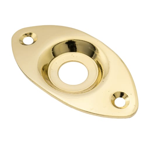 Musiclily Basic Cat's Eye Jack Plate for Electric Guitar/Bass, Gold (Pack of 2)