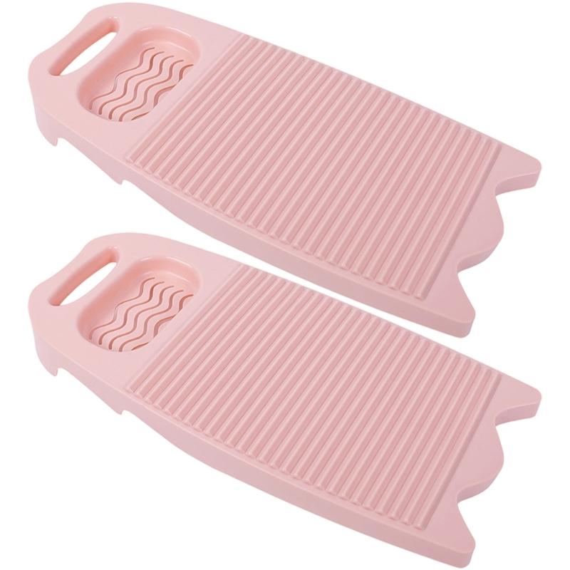 2PCS Extra Large Household Washboards Heavy Duty Plastic NonSlip Bottom Efficient Fabric Cleaning Laundry Washing Board