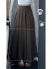 Retro High-Waisted Pleated A-Line Long Midi Skirt - Chinese Style Summer Slimming & Gentle Drape