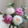 Peony Silk Flower Arrangement - Artificial Floral Decoration for Living Room and Dining Table