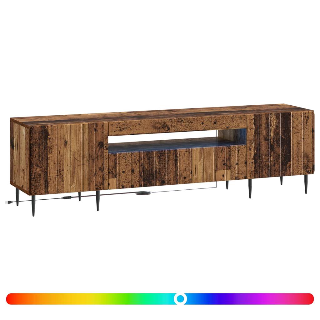 LED TV Stand ZWOLLE 153 x 35 x 43 cm Reclaimed Wood Engineered Wood