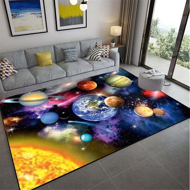 Koberec Space Planet Koberec Starry Sky Koberec v obývacím pokoji Koberec Illusion Koberec Domácí dekorace Ložnice Koberec Dětský koberec Furry Area Koberec