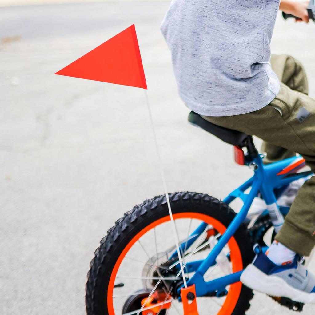 6pcs Durable PVC Reflective Warning Triangle Flags Bike Safety Cycling Pennant Reusable Banner Accessories Decor Flags For