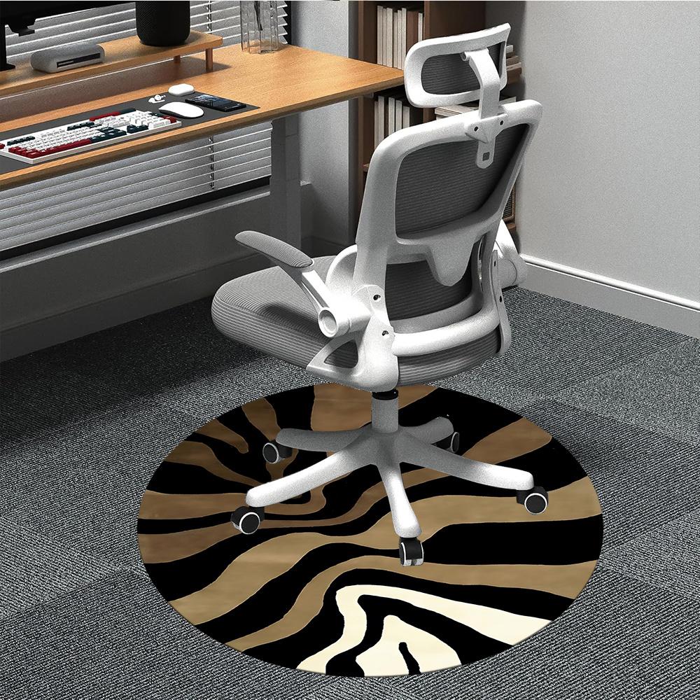 

1pc Zebra Print Animal Office Round Area Rug, Indoor Mat Suitable ForOffice, Under Office Chairs Bedroom Living Room Home Decor, Room Decot275 80cm by 80cm