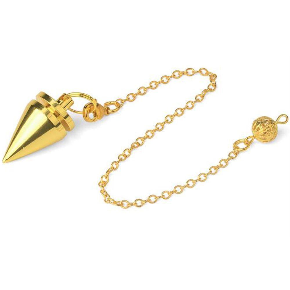 Gift Chain Gold Silver Antique Copper Dowsing Amulet Healing Reiki Pendulum Pendant Metal Cone Pendule Reiki