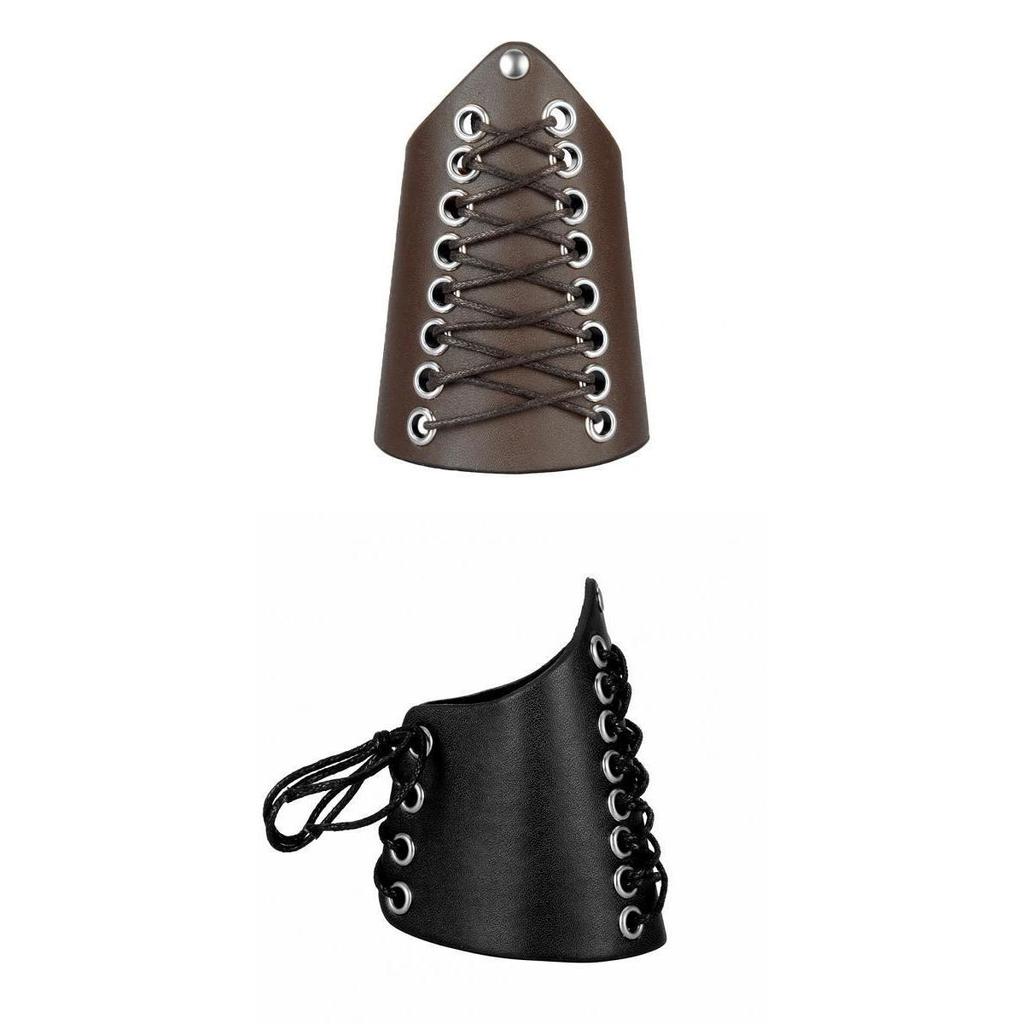 2pc PU Leather Gauntlet for Men Women Wristband Wide Bracer Arm Cuff