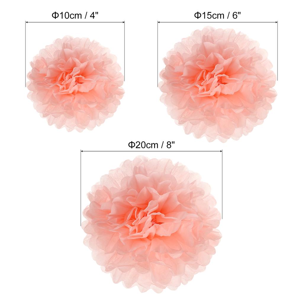 4"/6"/8" Tissue Pom Poms Flowers, 12 Pack Paper Flower Ball for Wedding Bridal Shower Birthday Bachelorette Party