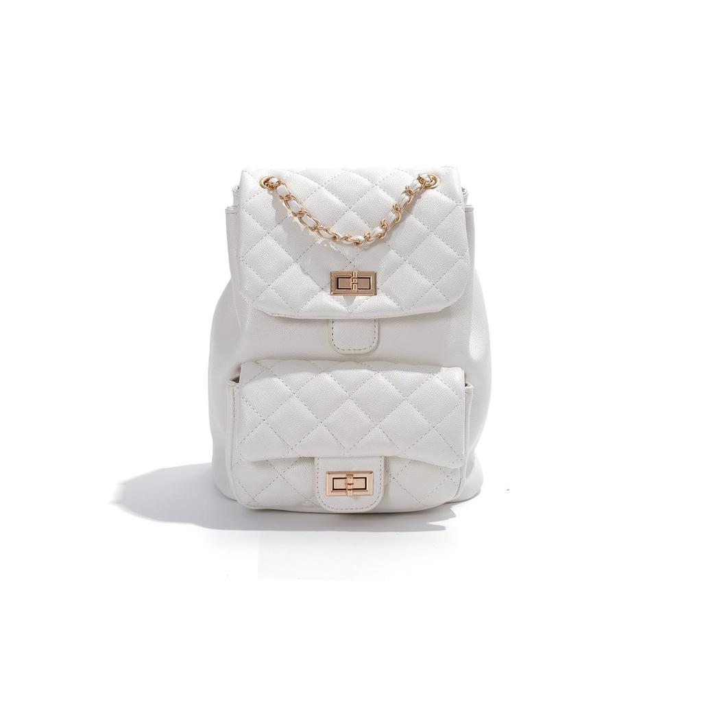 2026 New Stylish Women's Diamond Quilted Chain Backpack - Versatile Small Commuter Bag for Travel and Outings