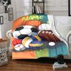 Custom Name Ball Sports Theme Printed Blanket - Perfect for Couch, Bed, Travel & Outdoor Use | Machine Washable, Cozy & Durable.