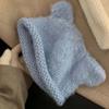Y2K Bear Ear Woolen Hat Fluffy Brimless Beanie Cap Fashion Knitted Pullover Hat  Women