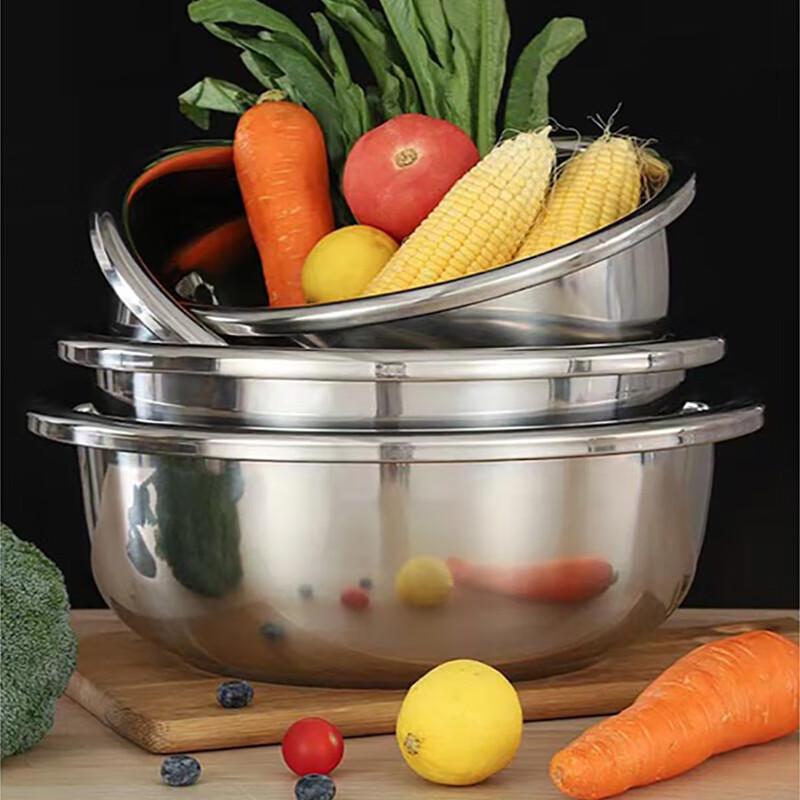 Jingcai Qiyuan 304 Stainless Steel Thickened Multi-Purpose Mixing Bowls (5-Pack)