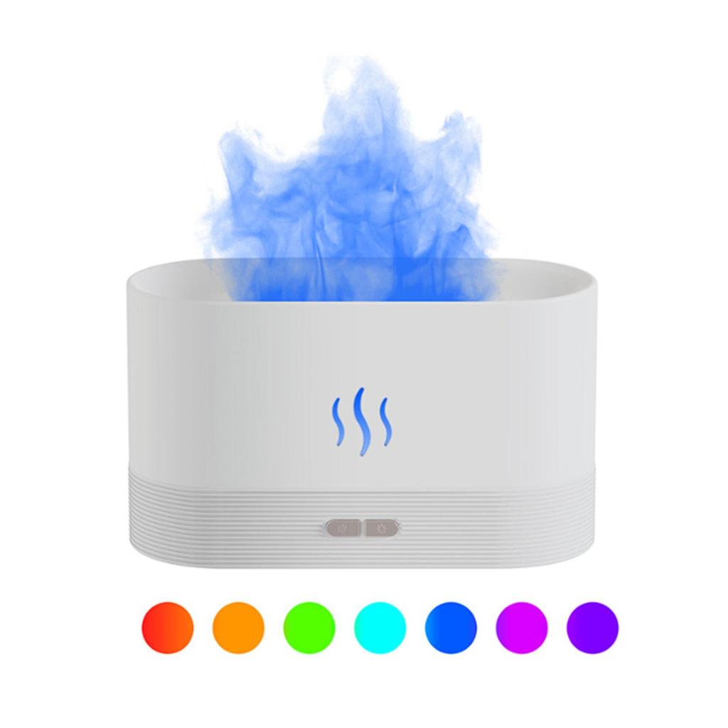 Mini Air Humidifier USB 3D Flame Cool Mist Silent Colorful Essential Oil Auto Shut Off for Bedroom Home Decor Travel SPA Dorm