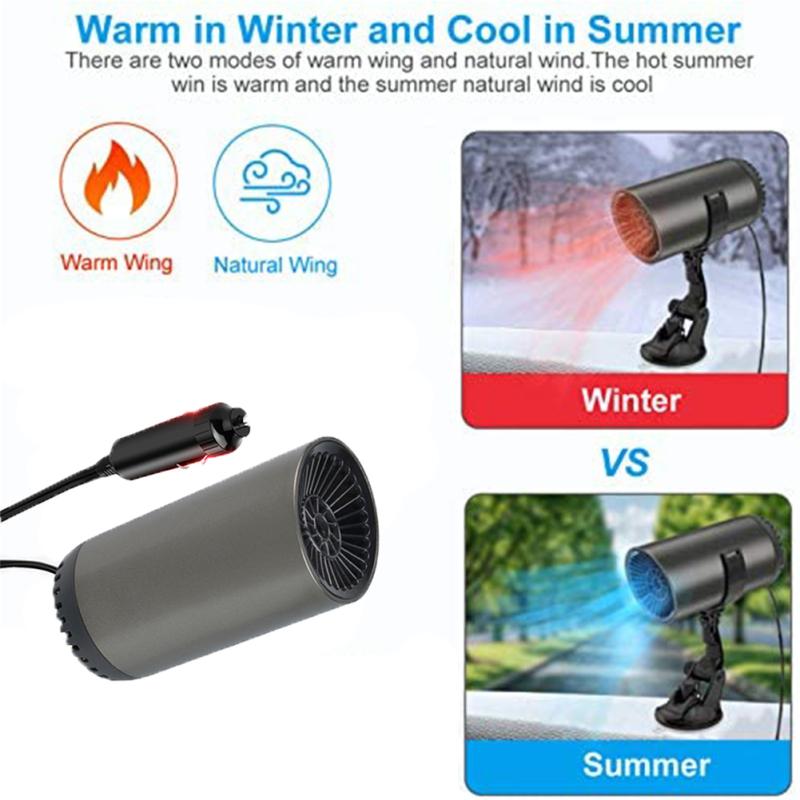 Portable Car Windshield Heater Defroster Defogger Heater and Cooler Fan 12V