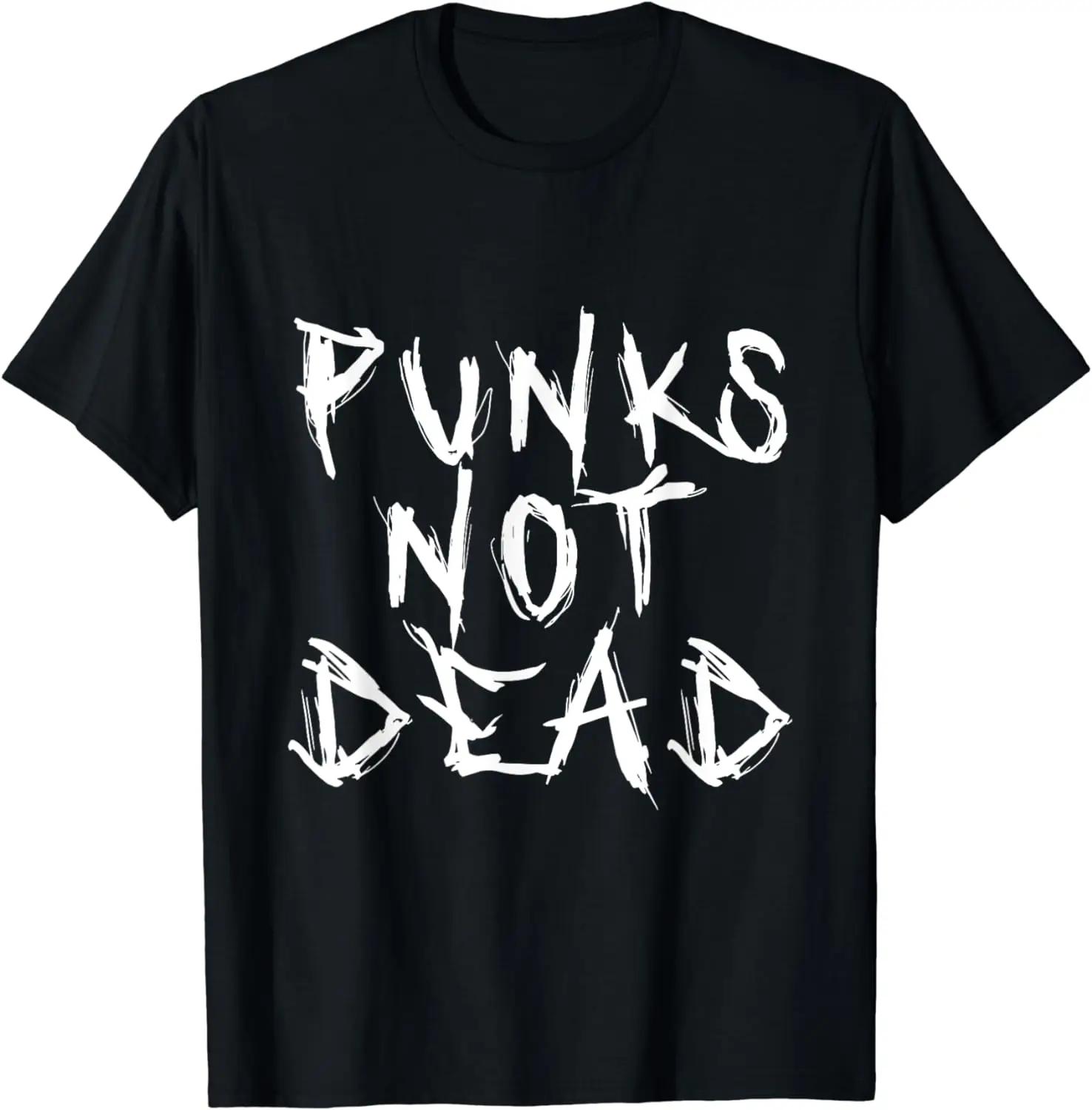 

Футболка рокера с надписью «Punks Not Dead» в стиле панк-рок, эстетическая субкультура XXXXXL чёрный