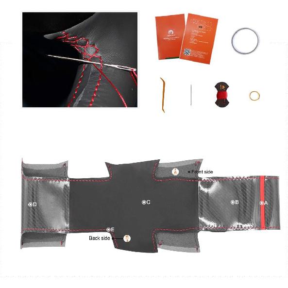 MEWANT Steering Wheel Covers Hand Sewing Customized Black PU Carbon Fiber and Suede Car Steering Wheel Wrap for Infiniti FX FX35 FX45 2003-2008