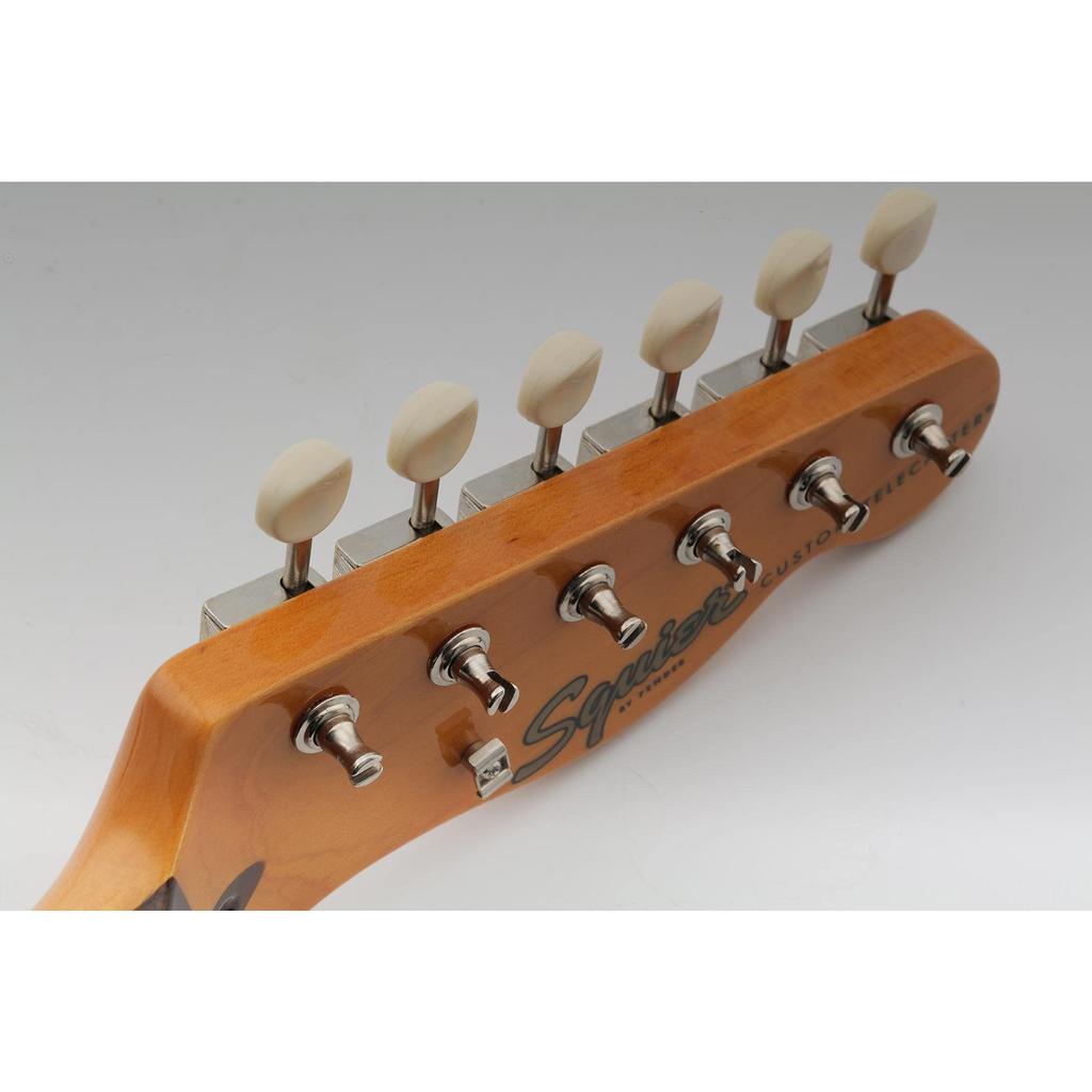 Wilkinson Deluxe WJ55 6 Row Vintage Guitar Pegs Split Post Classic Vibe for Fender Electric Nickel with Buttons Strat/Telecaster Guitar, Off-White