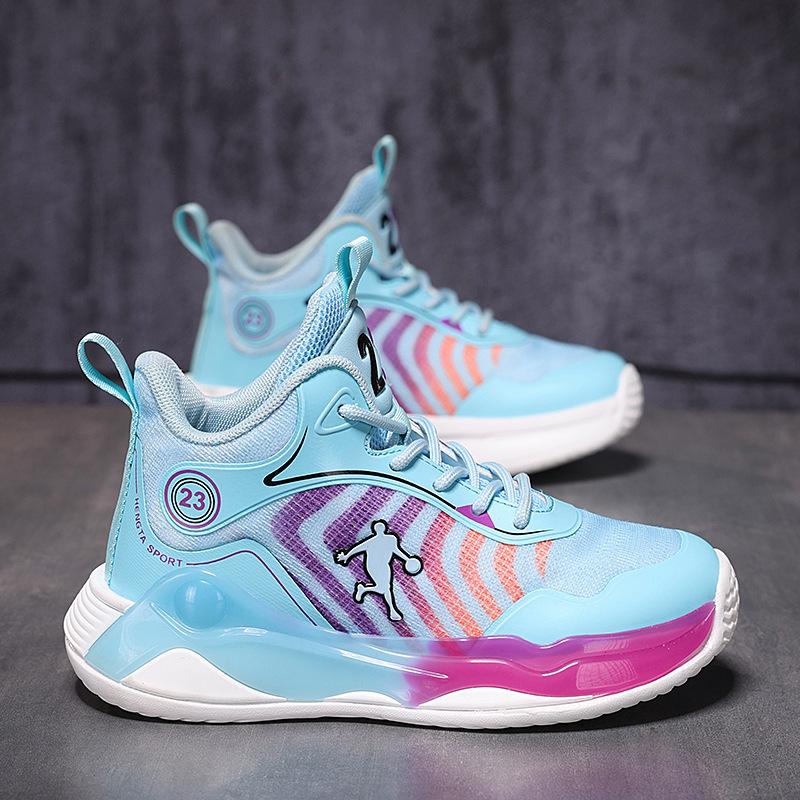 Middle-aged and older children's actual basketball shoes Children's professional training Wear-resistant sneakers Mesh breathable and non-slip runn