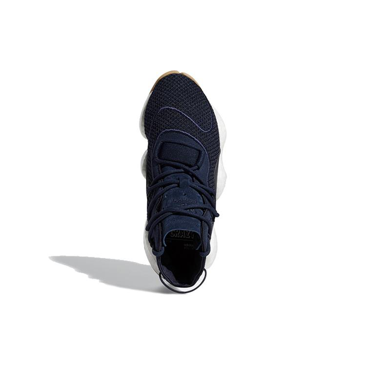 Adidas Originals Crazy BYW J Cushioning Mid top Basketball Shoes Navy Blue White Teenagers F34358