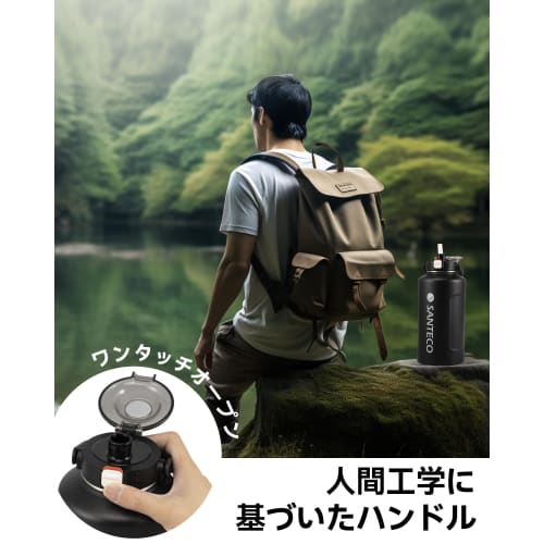 SANTECO Vacuum Insulated Water Bottle, Large Capacity, 1900ml, Keeps Drinks Cold or Hot, Includes Straw, Compatible with Direct Drinking Sports Drinks