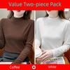 Anti-Static Pure Cotton Large Size Half-High Collar Base Shirt for Women in Autumn and Winter, New Slim-Fit T-Shirt for Layering