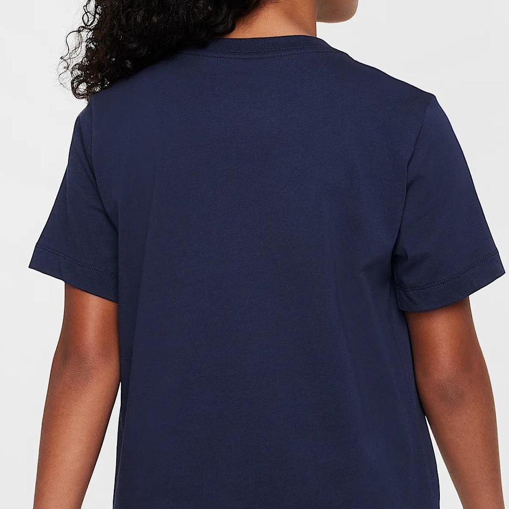 Nike Comfortable Casual Letter Short Sleeve T-Shirt Kids Tops Obsidian HM5664-451