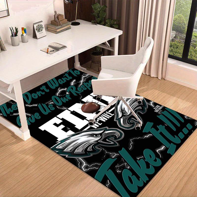 Philadelphia Eagles Nachtspiel Bereichsteppich für Büro, Stuhlunterlage, Dekorteppich Wohnzimmer Matte, Große Größe Fan Geschenke Weihnachtsgeschenke