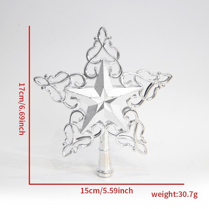 

2026 Natal Noel Glitter Christmas Tree Topper Iron Star Christmas Decor For Home Xmas Tree Ornaments Navidad New Year A11