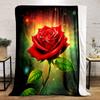 Cosmic Red Rose Print Blanket Soft and Cozy Perfect for the Living Room Bed Sofa or a Nap,gift