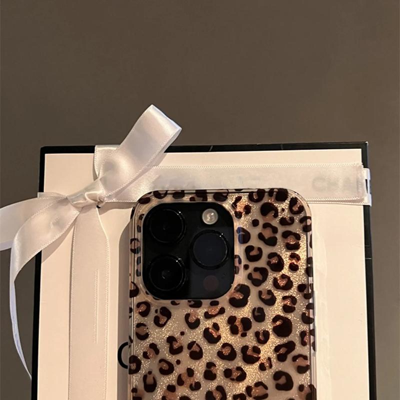 Luxury Stylish Leopard Print Phone Case For iPhone 16 15 14 Pro Max 13 12 11 XS X XR 7 8 Plus SE 2022 Shockproof Soft Back Cover