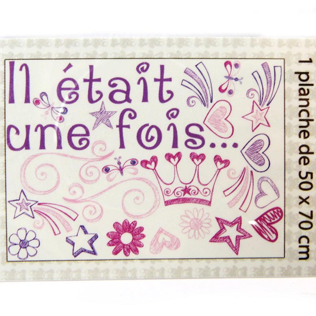 Les Trésors De Lily [N6198] - Planche de stickers 'Il était une fois' (50x70 cm)