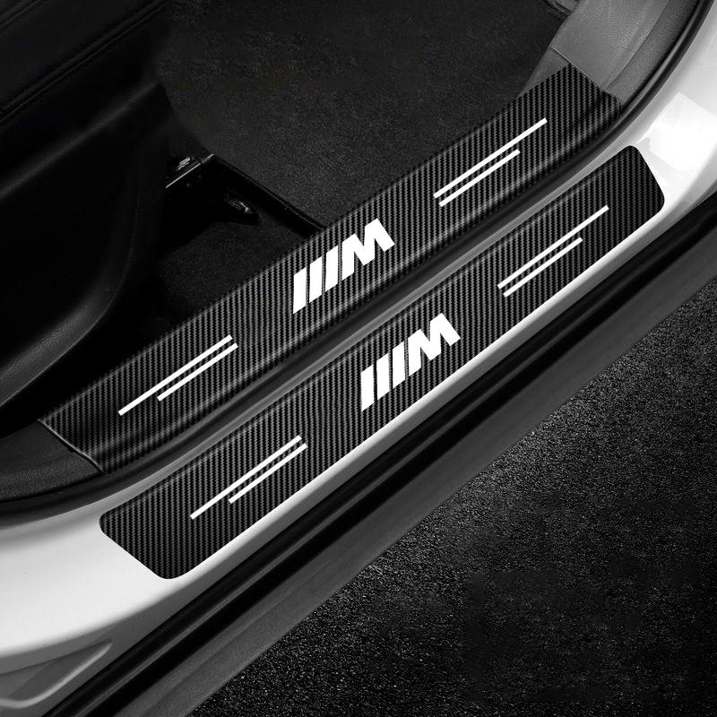 VOQO2 4Pcs Car Door Sill Protector Stickers For BMW M F10 F20 E83 E90 E92 E93 X1 X5 X6 F30 G03 E43 E53 E63 E84 Auto Decor Accessories