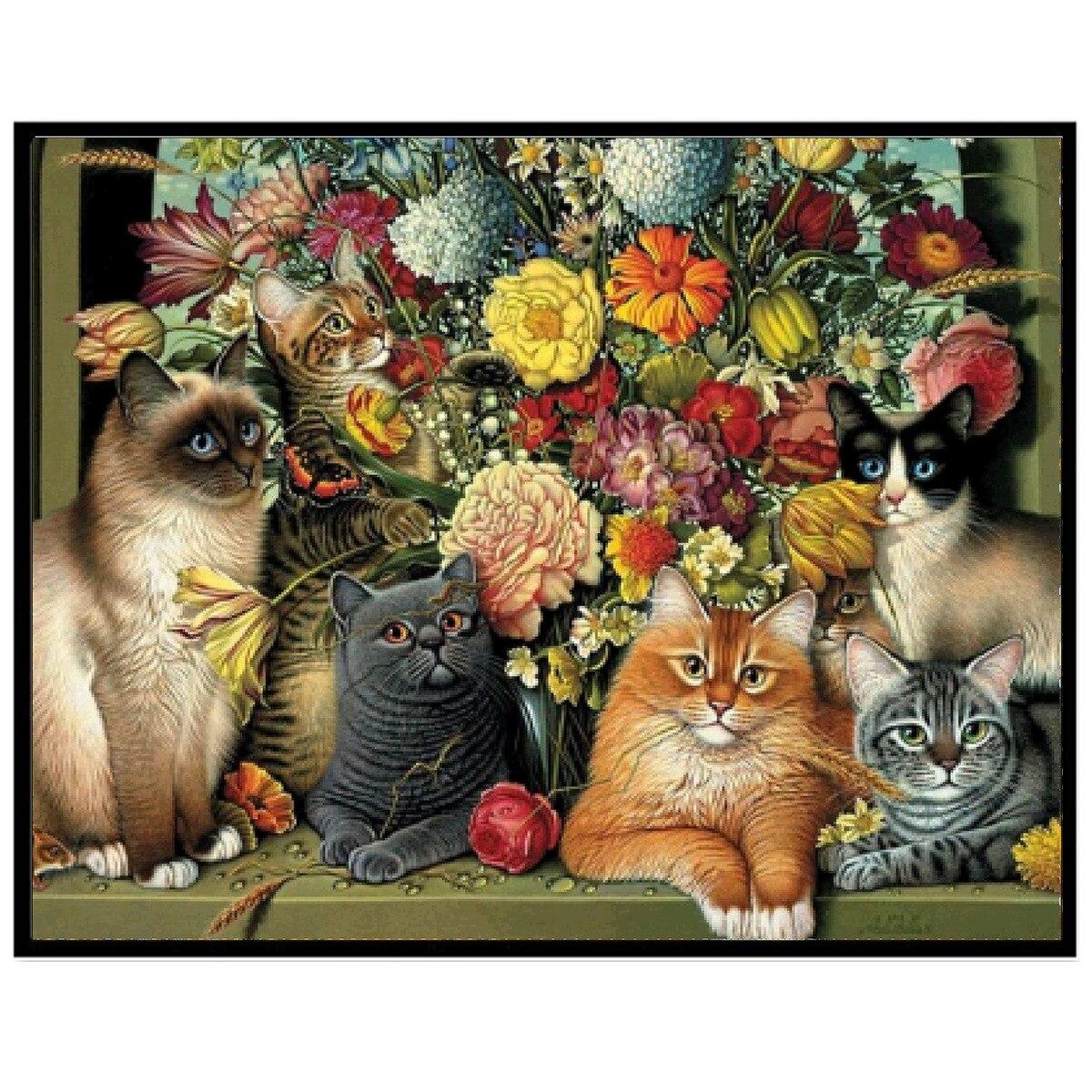 

5D DIY алмазная живопись милые животные узор кошка собака попугай полная дрель Алмазная вышивка мозаика цветы вышивка крестиком домашний декор Full Round 20x20CM