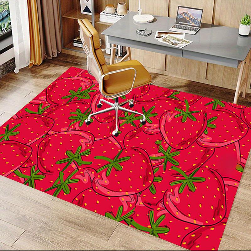 1 stuk extra groot antislip vloerkleed met aardbeienpatroon, geschikt voor kantoor, huis, studio, grote ruimte, binnenkleed, opvallend statementstuk