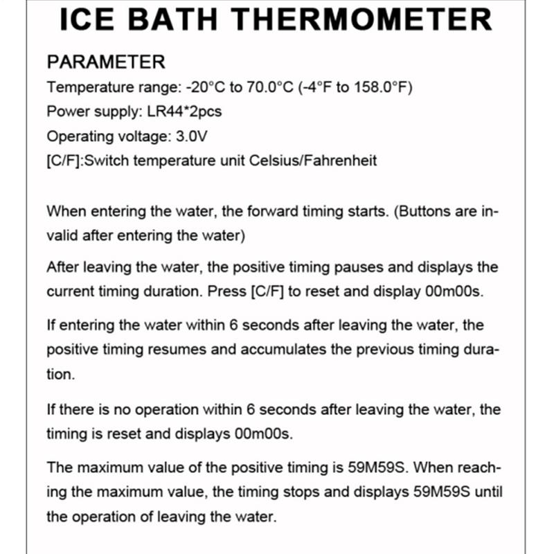 Water Bath Thermometer With Timer Small Floating Waterproof Ice Bath Thermometer With LED Display Waterproof Cold Plunge