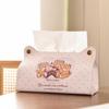 Creative Leather Cartoon Tissue Box with Cat & Dog Print for Home & Car Use