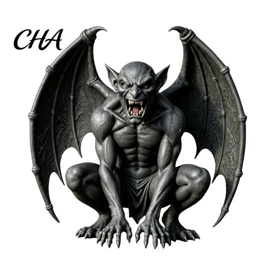 Indoor Outdoor Garden Accents Gargoyle Figurine, Medieval Dark Winged Statue, Resin Gothic Sculpture Horn Demon Ornament for Office Bookshelf