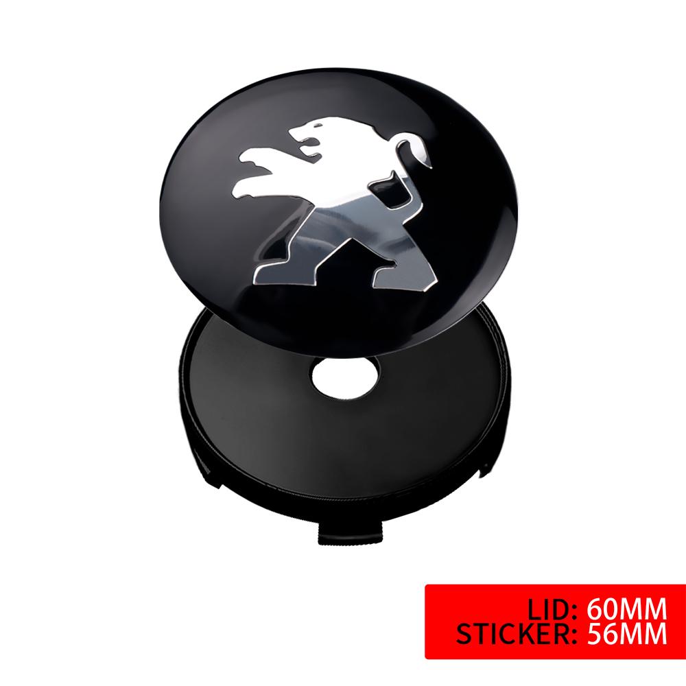 4Pcs 56/60mm Car Wheel Hub Center Cap Badge Decoration Cover For Peugeot 206 508 2008 5008 107 106 205 4008 301 307 308 3008 207