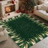 Living Room Floor Mat Large Size Soft Comfortable Rug Non-slip Machine Washable Green Christmas Snowflake Carpet Home Decor Rugs