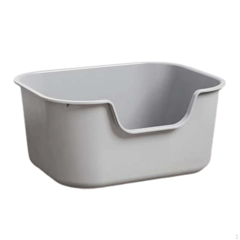 Litter Box, Open Top Cat Sandbox for Cats, Durable Bed Pan Cats with High, Box