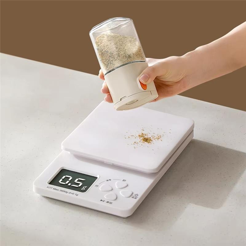 AAAF Press-Type Glass Seasoning Bottle, Multi-Functional Quantitative Seasoning Pot, Kitchen Salt Jar, Spice & Pepper Shakers