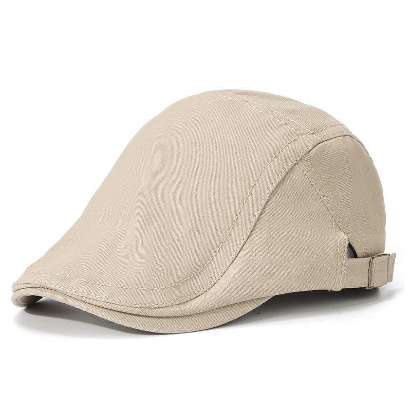 

Four Seasons Retro Unisex Washable Cotton Duckbill Beret One Size Adjustable бежевий