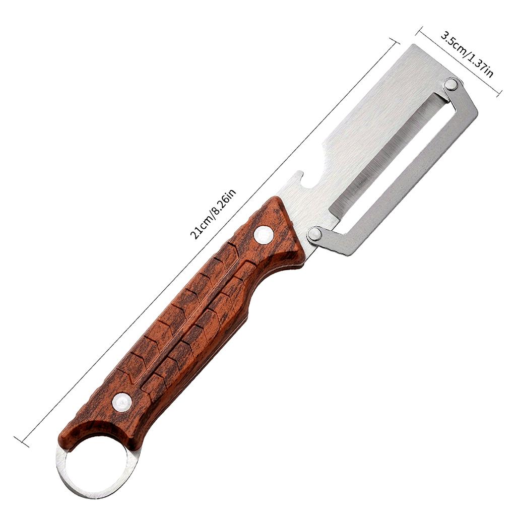 1 pezzo Acciaio Inossidabile Sbucciatore Canna da Zucchero Tutto Acciaio Sbucciatore da Cucina Sbucciatore per Frutta Apribottiglie Due-in-Uno