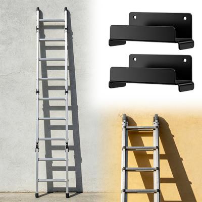 Rack de Armazenamento para Escada Telescópica Ganchos de Parede Aço com Revestimento Protetor Ganchos para Escada para Organização de Garagem