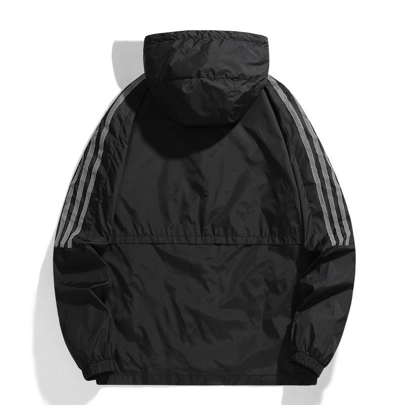 Men's Plus Size Casual Hooded Trench Coat - Autumn Loose Fit 40D Nylon Jacket