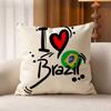 BBrazil FFlag Cotton Linen Square Pillow Covers Home Decor Gifts